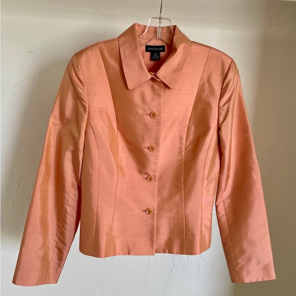 Ann Taylor Jackets & Blazers - NWT ANN TAYLOR Peach SILK Lightweight JACKET Size 8